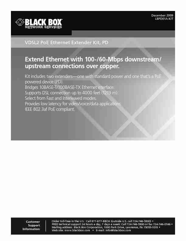 Black Box Pet Fence VDSL2 PoE Ethernet Extener Kid, PD-page_pdf